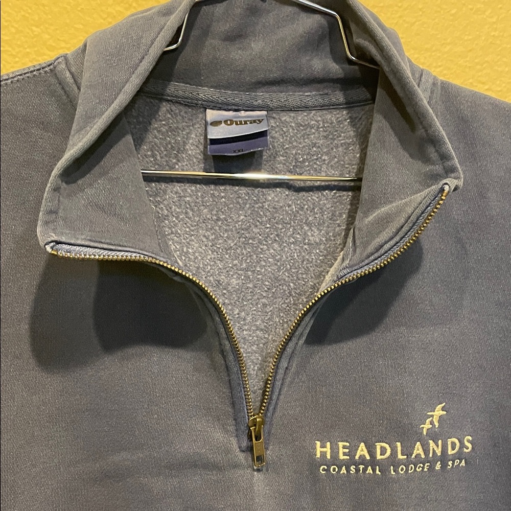 XXL Ouray Unisex Dark Blue Zip-Up Pullover - Picture 4 of 8